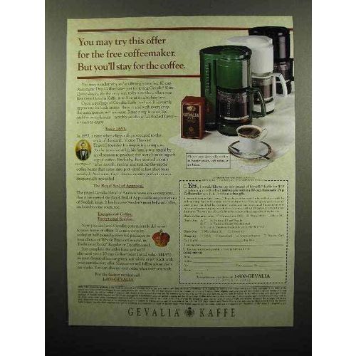 1997 Gevalia Coffee Ad - Stay for the Coffee