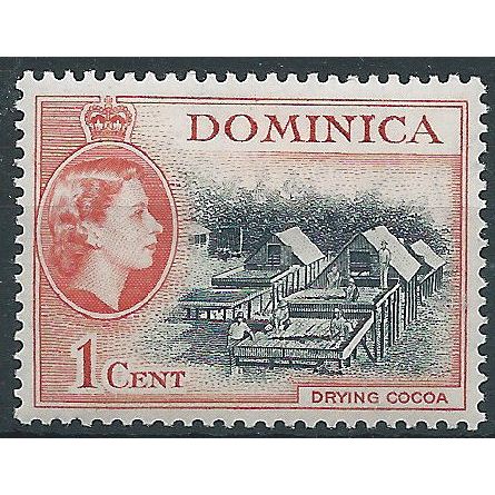 Dominica 1954 SG141 1c Black & Vermillion Mounted Mint . ..