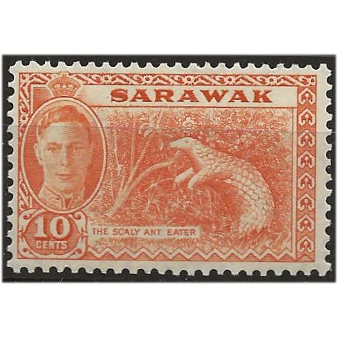 Sarawak 1950 SG177 10c Orange Mounted Mint . ..