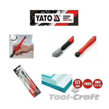 Yato professional oil glass cutter 177 mm Tungsten Carbide cutting wheel YT-7560
