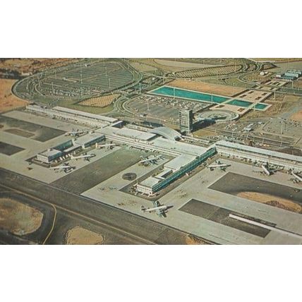 John F Kennedy Airport Aerial Birds Eye 1960s Postcard