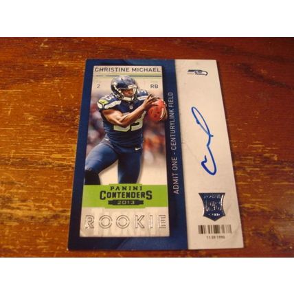 2013 Panini Contenders, Autograph Card, CHRISTINE MICHAEL, Seahawks