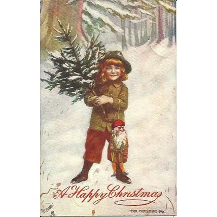 Art FOR CHRISTMAS DAY Tuck Oilette Postcard (8267)