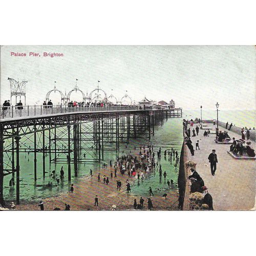 NICE PRINTED POSTCARD OF PALACE PIER BRIGHTON SUSSEX POSTED 1907 (1269)