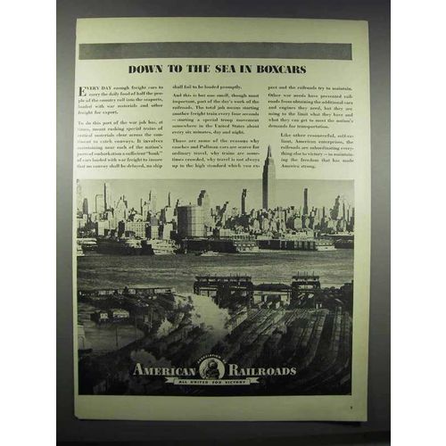1943 Association of American Railroads Ad - To the Sea