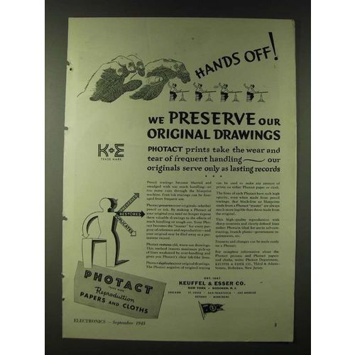 1943 Keuffel & Esser Photact Prints Ad - Hands off!
