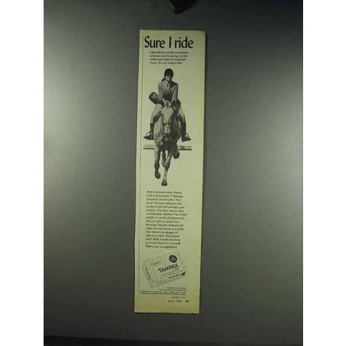 1969 Tampax Tampons Ad - Sure I Ride