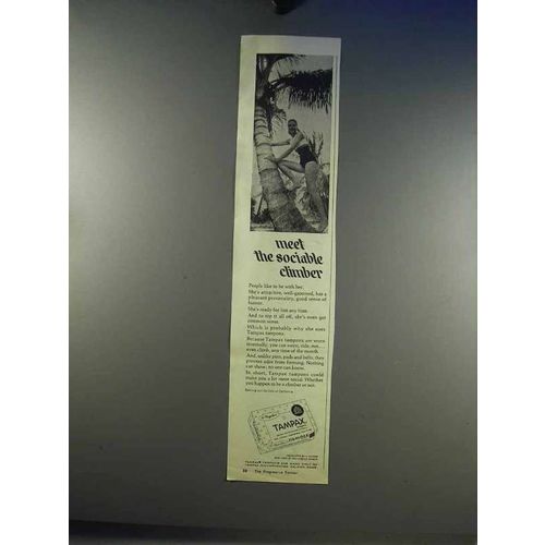 1969 Tampax Tampons Ad - Meet The Sociable Climber