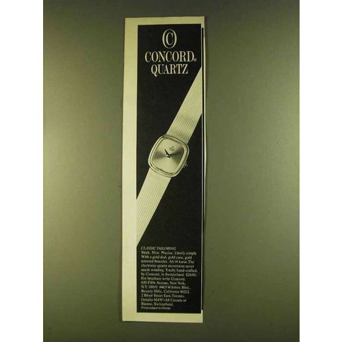 1980 Concord Quartz Watch Ad - Classic Tailoring