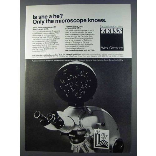 1980 Zeiss Photomicroscope III Ad - Is She a He?