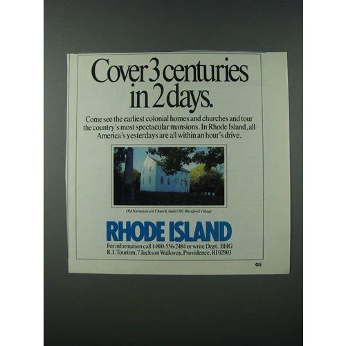 1986 Rhode Island Tourism Ad - Cover 3 Centuries in 2 Days