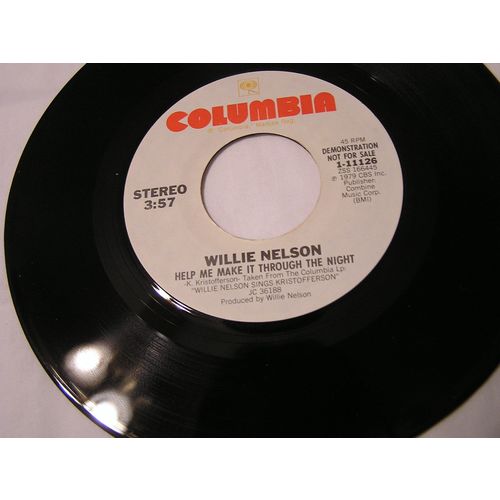 Willie Nelson Promo 45-HELP ME MAKE IT THROUGH THE NIGHT STEREO