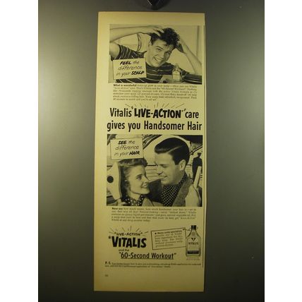 1950 Vitalis Hair Cream Advertisement - Vitalis Live-action care