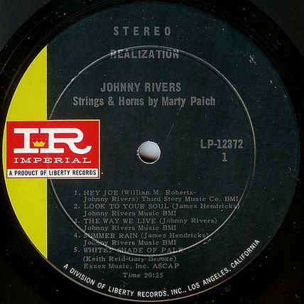 Liberty stereo LP #LP-12372 - Johnny Rivers - "Realization"