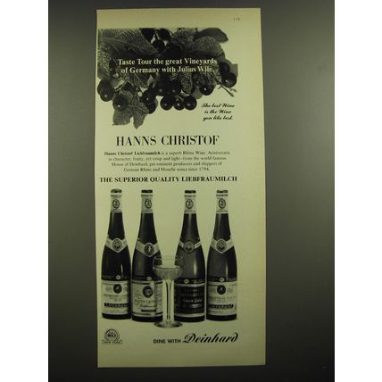 1968 Deinhard Hanns Christof Liebfraumilch Wine Advertisement - Taste tour