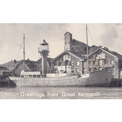 Great Yarmouth Trinity House Lightship Outer Water Dowsing Sign Postcard