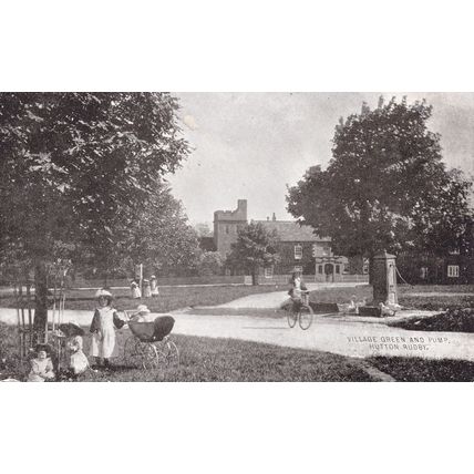 Hutton Village Green Old Bicycle Yorkshire Antique Postcard