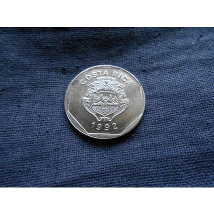 1992 COSTA RICA 10 COLONES COIN.