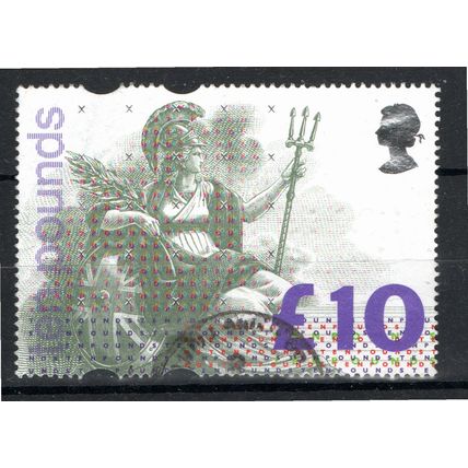 Sg1658 £10 Britannia fine used (G7)