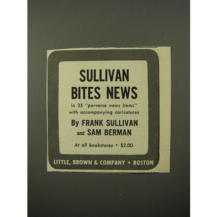 1954 Little, Brown & Company Book Ad - Sullivan Bites News by Frank Sullivan
