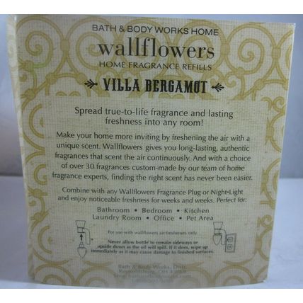 2 bulbs/1 bx Bath & Body Works Wallflower Refill Bulb Villa Bergamot