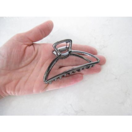 Rose gold silver or dark silver tone metal hair claw clip