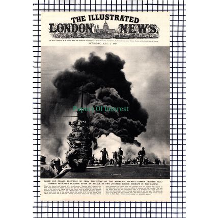 BUNKER HILL Ship American Aircraft Carrier Admiral Mitscher WW2 - 1945 Article