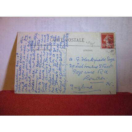 AN AVENUE OF PALM TREES, MENTON, FRANCE used vintage postcard r =