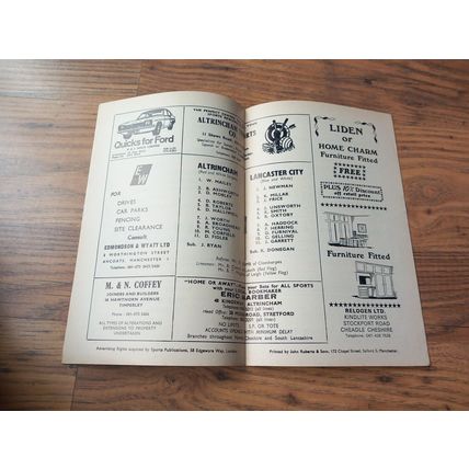 1971/72 Altrincham vs Lancaster City - Watney Northern Premier Cup * FREE P&P *