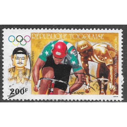 TOGO 1987 SEOUL OLYMPIC GAMES CYCLING 200F AIR AIRMAIL USED SPORTS RACING