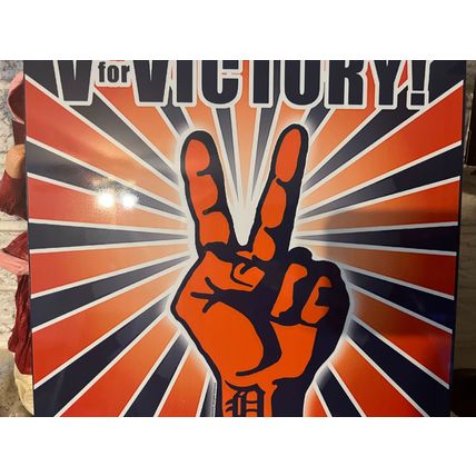 V For Victory Military Sports Sign Detroit Arsenal Of Democracy Aluminum New DL