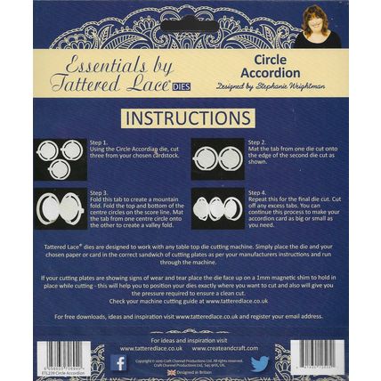 Tattered Lace. Circle Accordion Die Set. Die Cutting Cardmaking Scrapbooking