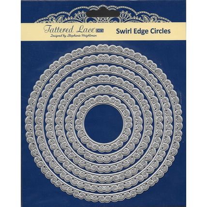 Tattered Lace. Swirl Edge Circles Die Set. Die Cutting Cardmaking Scrapbooking