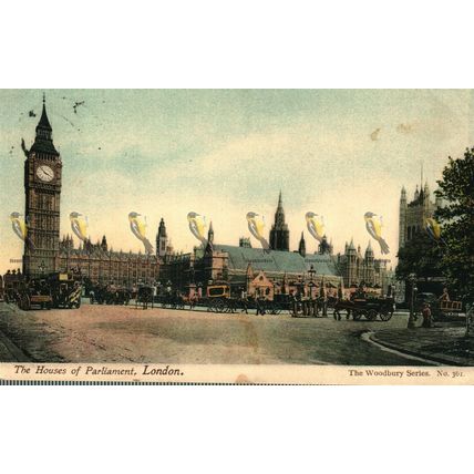 Houses Of Parliament, London, 361 Woodbury Postcard, 1906