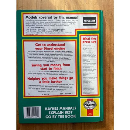 Haynes Manual for Ford Sierra & Granada Diesel Engines 1977 - 1990