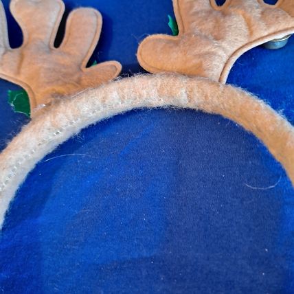 Lot 4 REINDEER ANTLERS HEADBANDS Christmas Deer Santa Plush Padded Cloth Felt