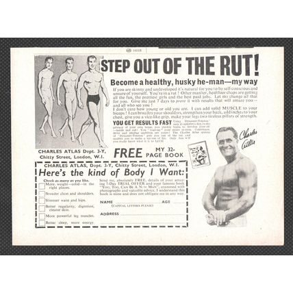 CHARLES ATLAS (husky he-man) :- Original Vintage 1961 Advert <> POST FREE