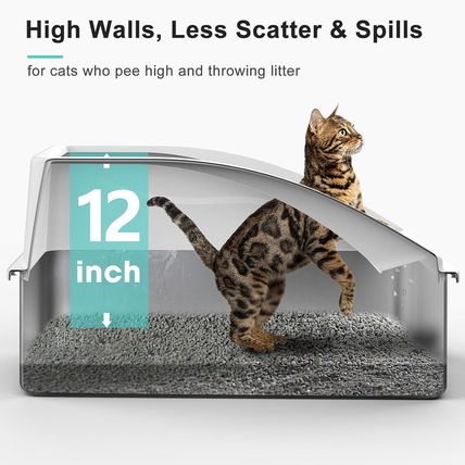 Stainless Steel Litter Box | XL Enclosed Cat Litter Boxs with Lid for Big Cats |