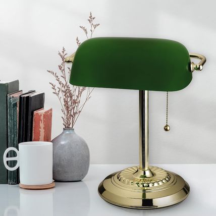 Catalina Lighting Traditional Desk Lamp, Green, Smart Home Capable for Home Offi