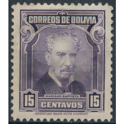 Mariano Baptista: 15c - Bolivia 1935 - NM H - MiNr 229