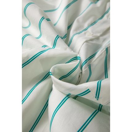 Mint Green St Patricks Striped Wide Short Sleeve Shift Mini Shirt Dress
