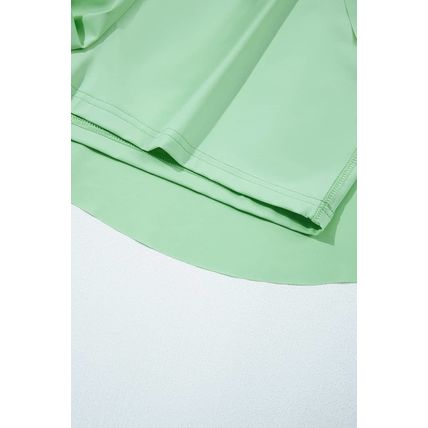 Light Green Drawstring High Waist Lined Tennis Skorts