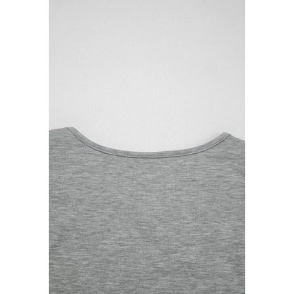 Gray Lace Patchwork Criss Cross V Neck Tank Top