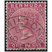 Bermuda 1886 SG24 1d Carmine Rose Very Fine.Used