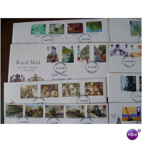 1985 GB Collection year set of 8 illustrated first post office day covers