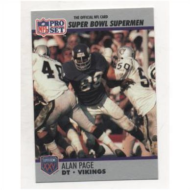 PRO SET 1990 Super Bowl Supermen card No.86 Alan Page, Vikings