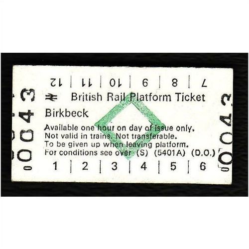 Railway Platform Ticket BIRKBECK BRB(S) Green Diamond Edmondson