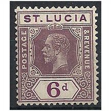 St Lucia 1912 SG84 6d Dull & Bright Purple Mounted Mint .. .
