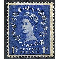 1957 SG562 1d Ultramarine Wilding with Graphite Lines Unmounted Mint . ..