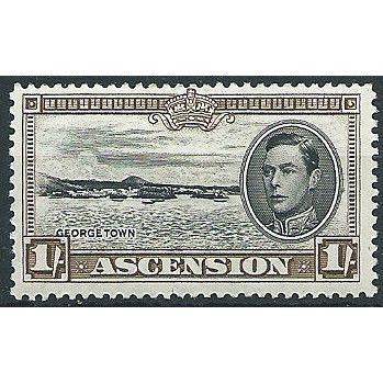 Ascension 1944 SG44a 1/- Black & Sepia Perf 13 Mounted Mint ... .